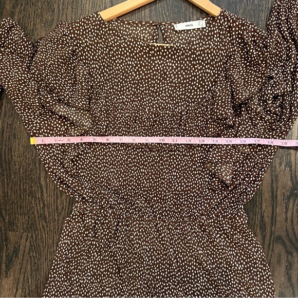 Mango Brown Ribbed Ruffled Sundress - Picture 7 of 10